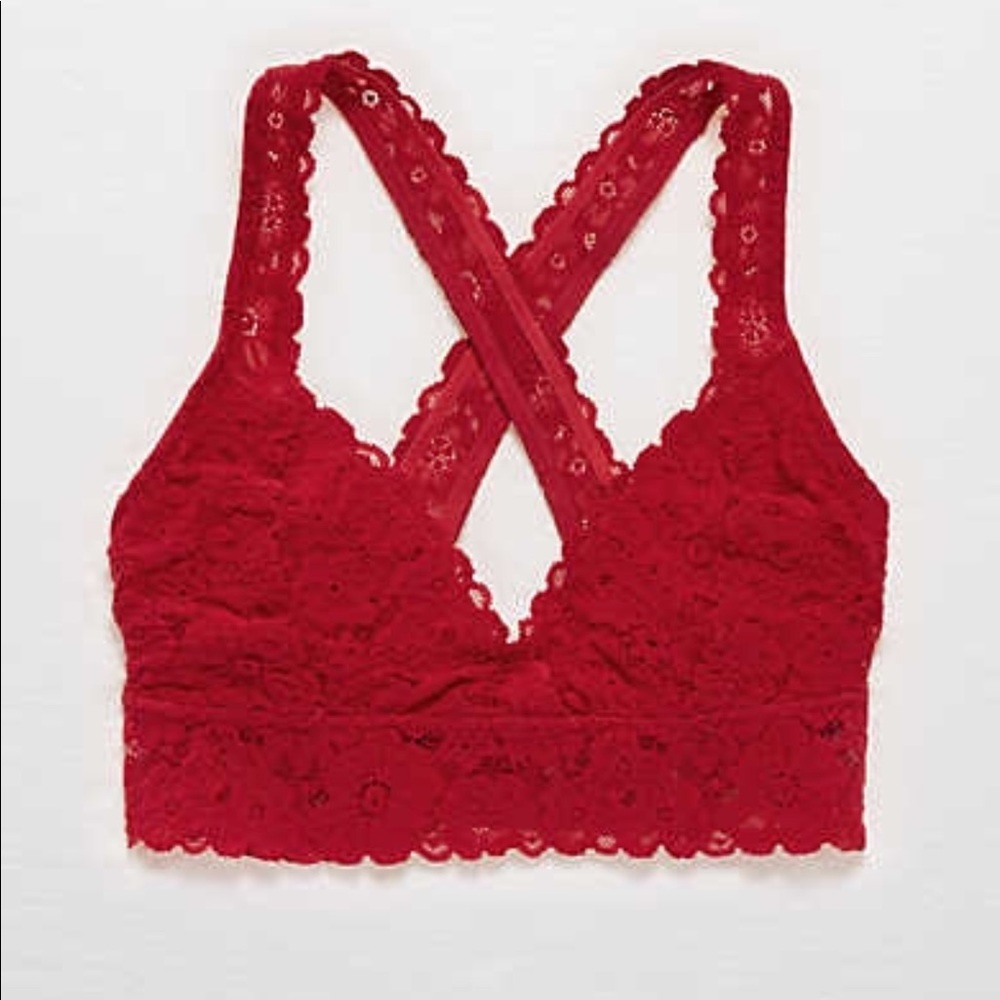 BOGO*** red aerie lace cross back bralette
